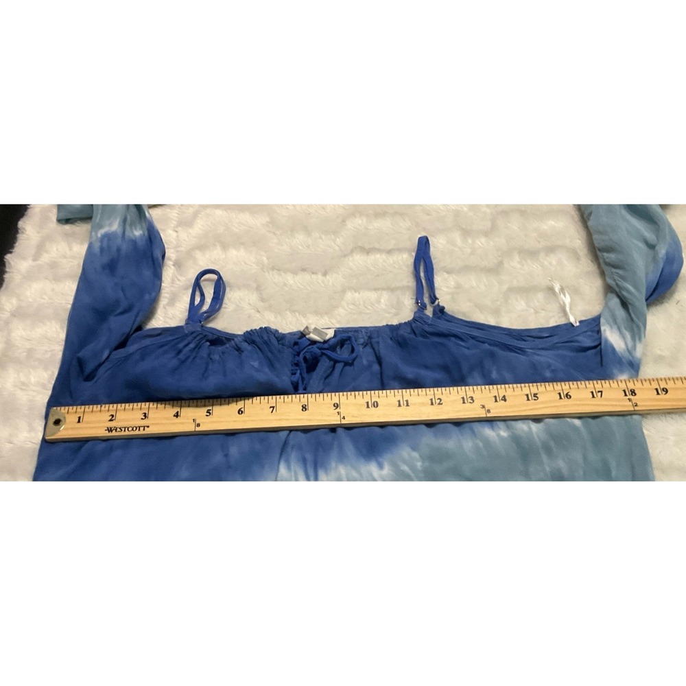 Surf Gypsy Women's Medium Dress /Cover Up Tie Dye Cold Shoulder Smocked Waist - Picture 9 of 12